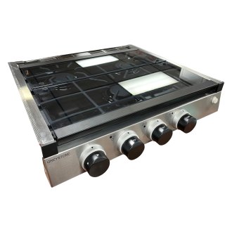 Dometic Atwood 50300 RV Kitchen 3-Burner Cooktop - Black - Match Light –