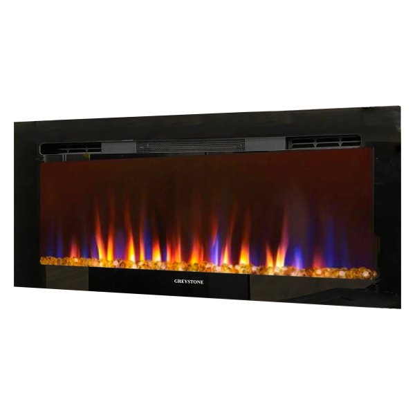 Way Interglobal® - Greystone™ 31" Black Fireplace with Crystal Log Set
