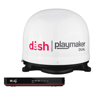 Winegard® - Playmaker Dual ™ White Portable 2 Receivers Satellite TV Antenna