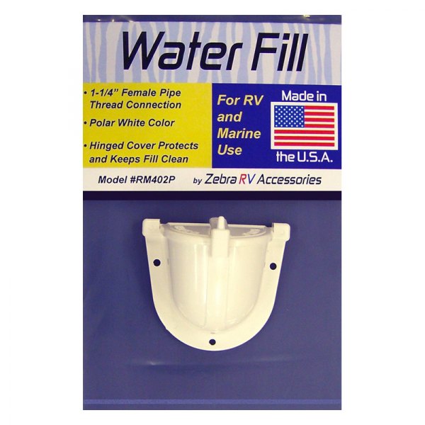 Zebra RV® - Polar White Plastic Replacemet Water Fill Spout With Hinged Cover